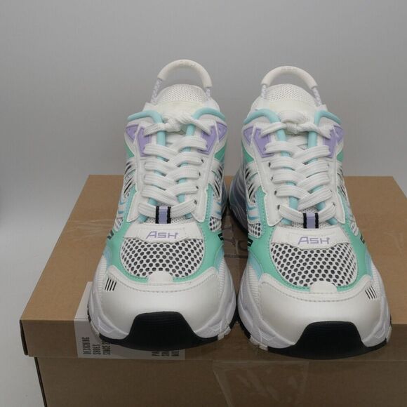 NEW Ash Women's 7 Race Fion Sneakers White Hype Mint Black Size 41 - Picture 6 of 12